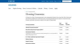 Housing Guarantee - UCSC Housing