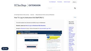 How to log in (Instructors and Staff ONLY) – UC San Diego Extension ...