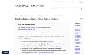 Blackboard Login and Course Access Problems (Students) – UC San ...