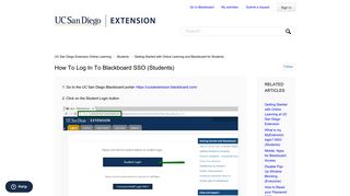How to Log in to Blackboard SSO (Students) – UC San Diego ...