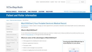 MyUCSDChart, Electronic Medical Record | UC San Diego Health