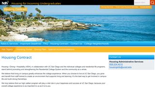 Housing Contract | HDH | Undergrad Housing | Incoming ... - UCSD HDH