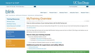 MyTraining Overview