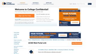 UCSD Web Portal Link — College Confidential