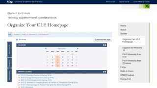Organize Your CLE Homepage | Student Helpdesk | UCSF