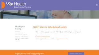 Clairvia Scheduling System — UCSF Nursing