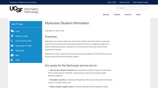 MyAccess Student Information | it.ucsf.edu