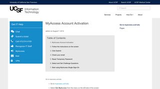 MyAccess Account Activation | it.ucsf.edu