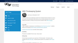 HBS Timekeeping System | it.ucsf.edu