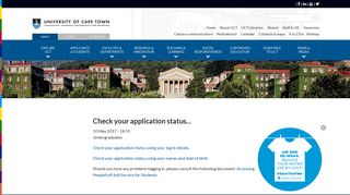 Check your application status... - UCT