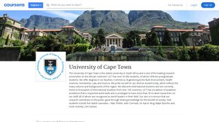 University of Cape Town Online Courses | Coursera