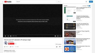 How to use UCT Libraries' off campus login - YouTube