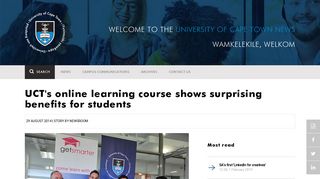 UCT's online learning course shows surprising benefits for students ...