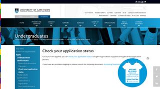 Check your application status | UCT Students