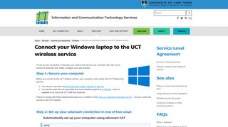 Connect your Windows laptop to the UCT wireless service - UCT ICTS