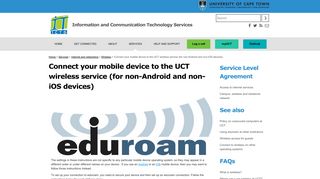 Connect your mobile device to the UCT wireless service (for non ...