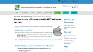 Connect your iOS device to the UCT wireless service | Information ...