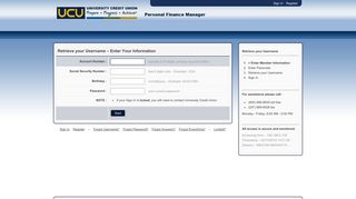 Forgot Username? - UCU's Personal Finance Manager