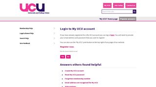 UCU - Login to My UCU account