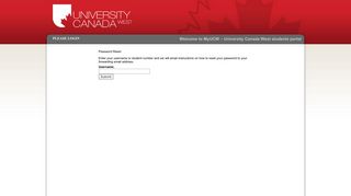 Forgot Password? - UCW Student Login Portal - University Canada West