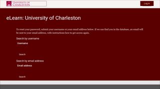 Forgotten password - University of Charleston