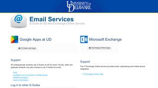 University of Delaware: Email Services, G Suite at UD and Exchange ...