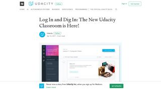 Log In and Dig In: The New Udacity Classroom is Here! - Medium