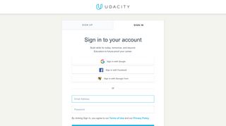 Sign In - Udacity