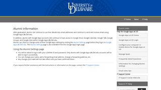 UD IT: Alumni information