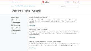Account & Profile - General – Udemy