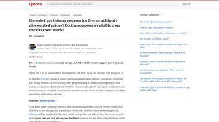 How to get Udemy courses for free or at highly discounted prices ...