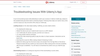 Troubleshooting Issues With Udemy's App – Udemy