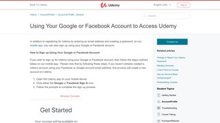 Using Your Google or Facebook Account to Access Udemy – Udemy