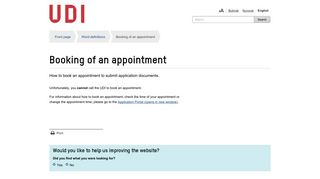 Booking of an appointment - UDI