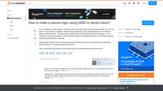 How to make a secure login using UDID or device token? - Stack ...