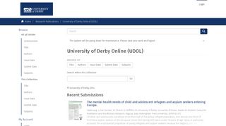 University of Derby Online (UDOL) - udora - Open Repository