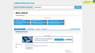 mail.uds.in at WI. Something went wrong - Website Informer