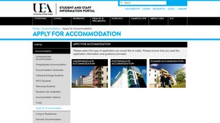 Apply for Accommodation - UEA