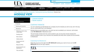 Module View - The UEA Portal