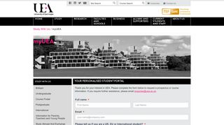 MyUEA - Student Home Page & Personal Portal Login - UEA