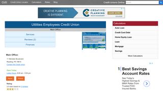 Utilities Employees Credit Union - Reading, PA - Credit Unions Online