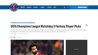 UEFA Champions League Matchday 3 Fantasy Player Picks