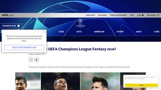 Sign up for UEFA Champions League Fantasy now! - UEFA.com