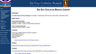 Branch Library - Sir Guy Carleton Branch, United Empire Loyalists ...