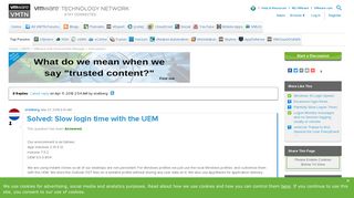 Slow login time with the UEM |VMware Communities