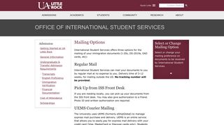 Mailing Options | Office of International Student Services | University of ...