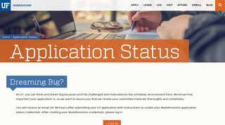 Check Application Status - UF Admissions - University of Florida