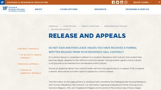 Release and Appeals | UF Housing #WhereGatorsLive