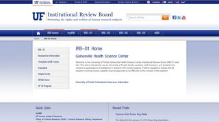 IRB-01 Home » Institutional Review Board » University of ... - UF IRBs