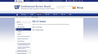 IRB-01 Rosters » Institutional Review Board » University of ... - UF IRBs